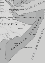Figure 2: Colonial British Somaliland and Italian Somalia map (in Italian). Source: By MacMoreno at Italian Wikipedia, CC BY-SA 4.0,https://commons.wikimedia.org/w/index.php?curid=65233852